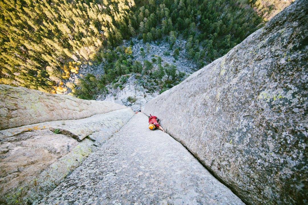 climber on Devils Tower