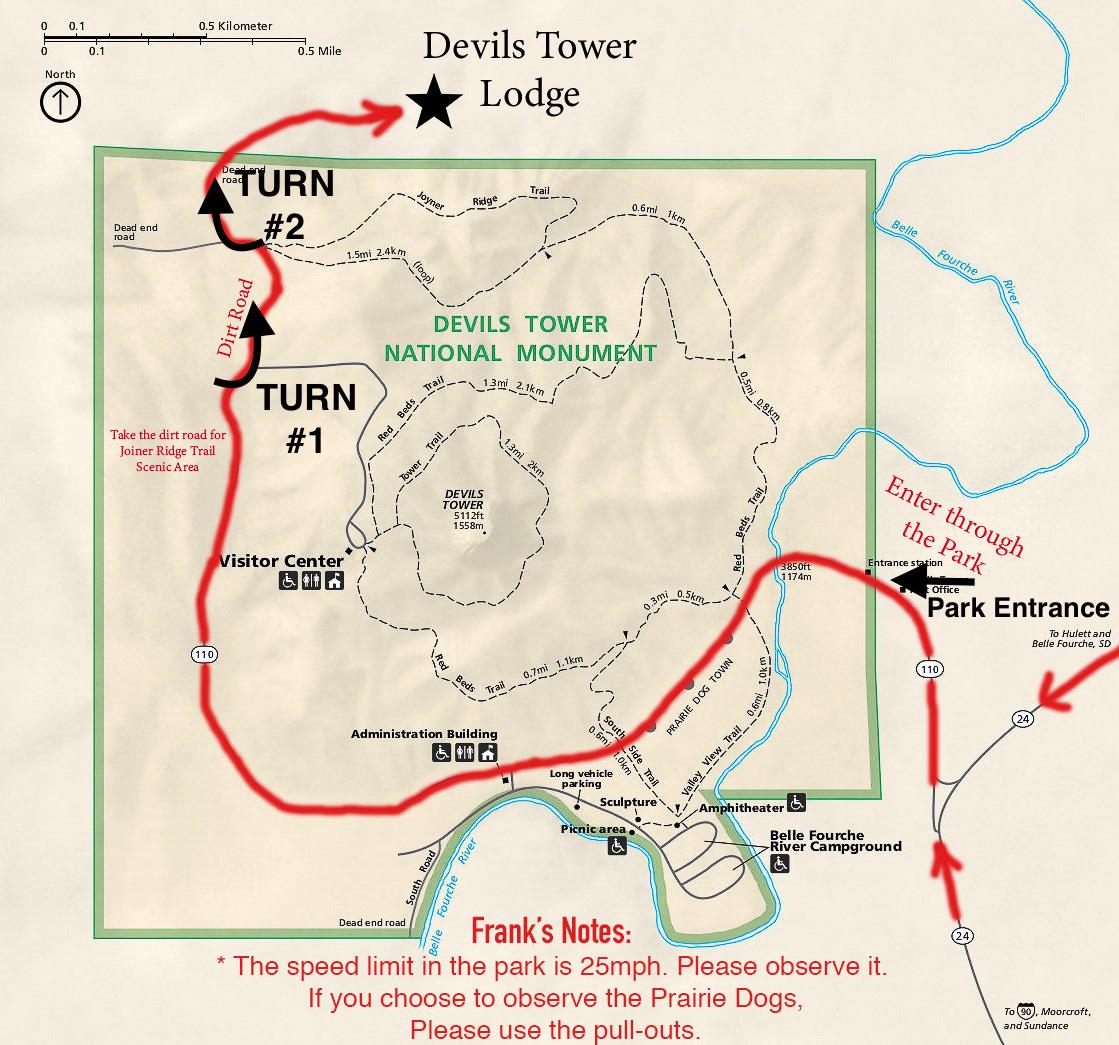Devils Tower Lodge Map